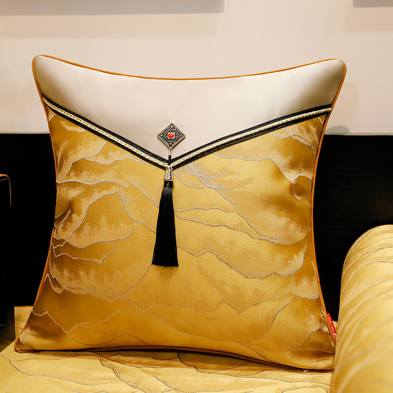 热销5zv7批发新中式抱枕简约客厅沙发靠垫套布艺汽车办公室床腰枕