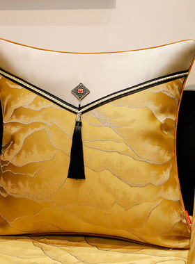 5zv7批发新中式抱枕简约客厅沙发办公室布艺汽车靠垫套腰枕床头大