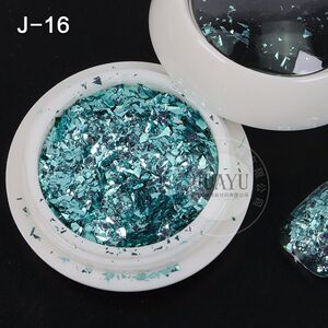 耐溶剂甲油胶用金色碎片超薄闪粉镭射玻璃纸彩妆2*2不规则细幻彩