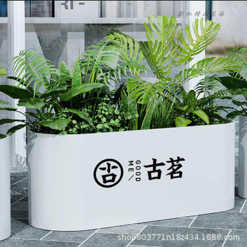户外不锈钢花箱铁艺花箱市政花坛广花槽场外摆铁艺种植箱工厂现货 - 实物图