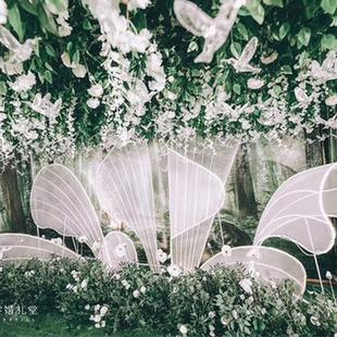 铁艺婚庆道具蝴蝶摆件背景婚礼舞台屏风花瓣商场活动装 新款 饰布置