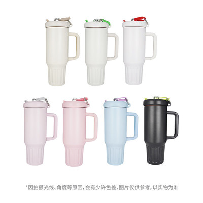 新款简约永康大容量不锈钢保温杯吸管杯高颜值冰霸杯保温水杯