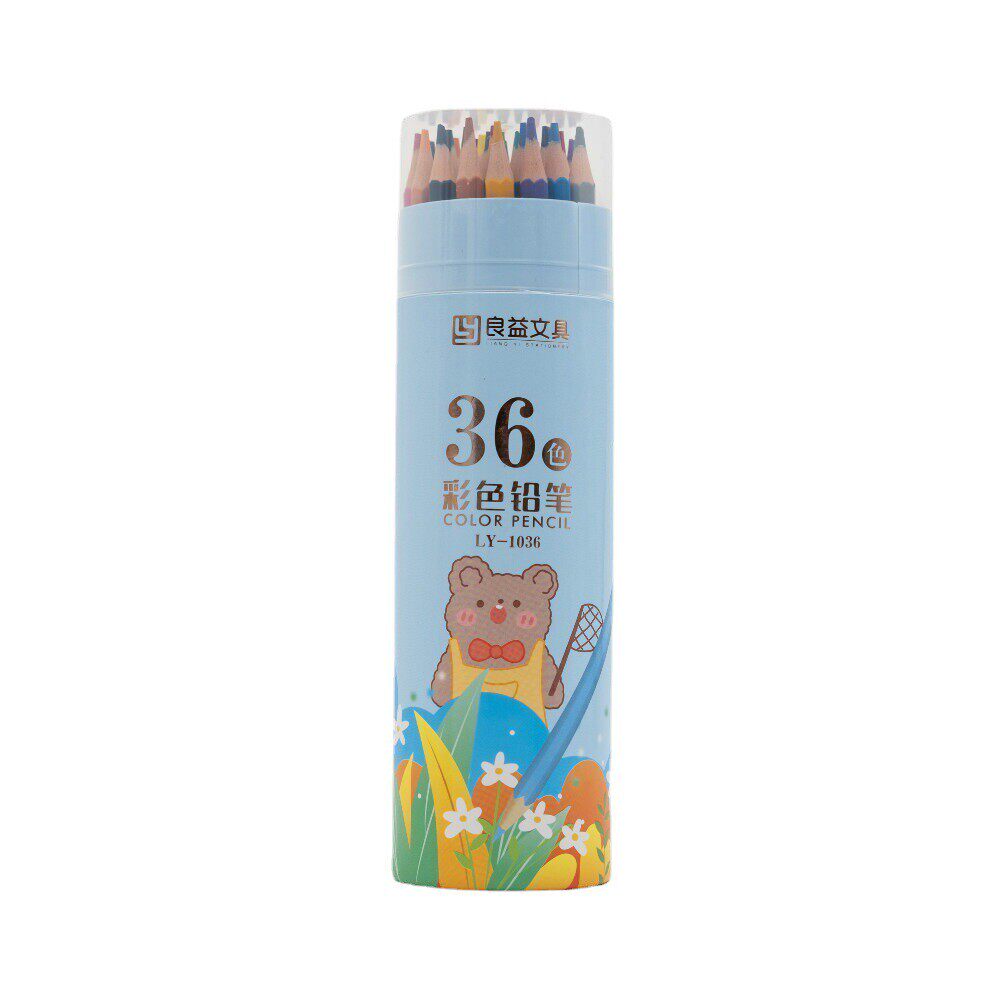 彩铅儿童学生绘画可擦专用文具油性桶装彩色铅笔定制加工oem批发