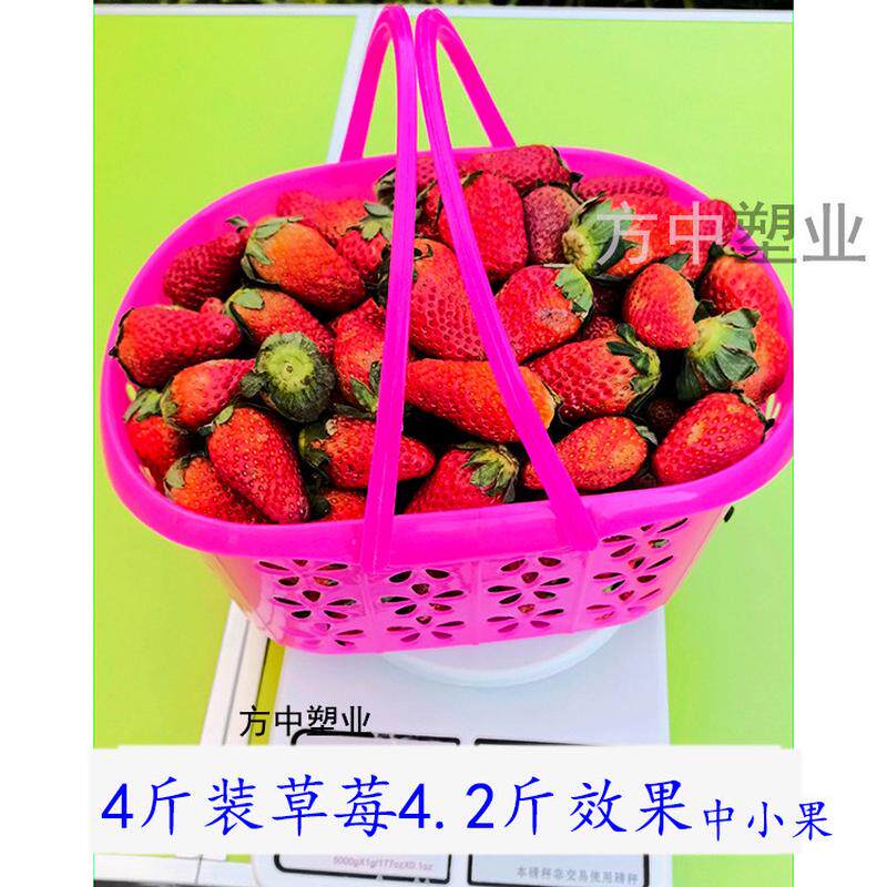 草莓樱桃塑料手提水果蓝莓杨梅采摘篮1/2/3/4/5斤篮子鸡蛋篮新料