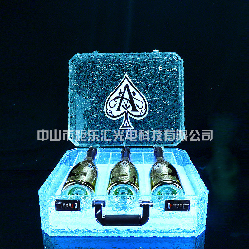 座神龙套冰封酒箱酒吧出酒酒黑桃a香槟vip酒盒子led发光洋酒底座