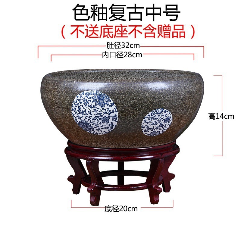 景德镇陶瓷器养金鱼大缸包邮乌龟盆碗莲睡莲水培植物水缸桌面摆件