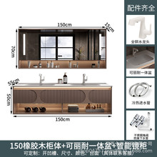 可丽耐一体盆浴室柜组合现代酒店风卫生间洗脸洗手池双盆洗漱台盆