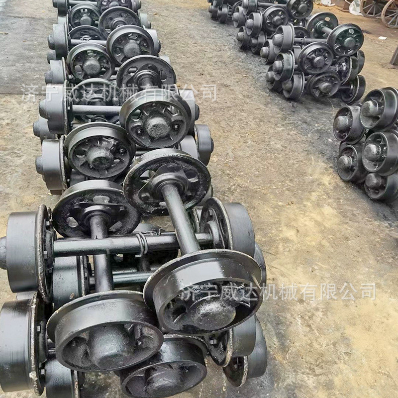 热销矿车轮对600轨距固定式实心轨道轮铸钢窑车轮煤矿轮矿车对