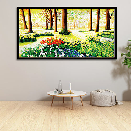 货源十字绣新款风景画锦绣年华线绣挂画自绣diy刺绣布艺套件