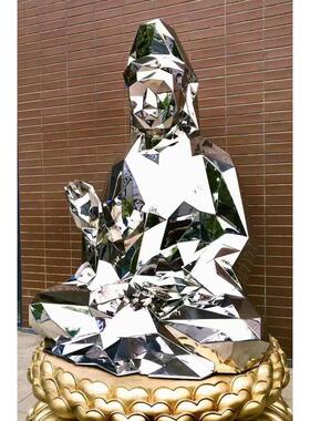 定制不锈钢雕塑户外大型广场公园园林抽象镜面不锈钢金属圆雕