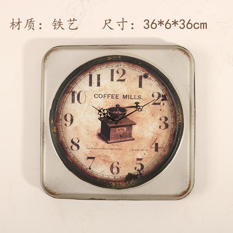 欧式怀旧复古创意可爱儿童房餐厅民宿门厅墙壁装饰钟表挂钟摆件