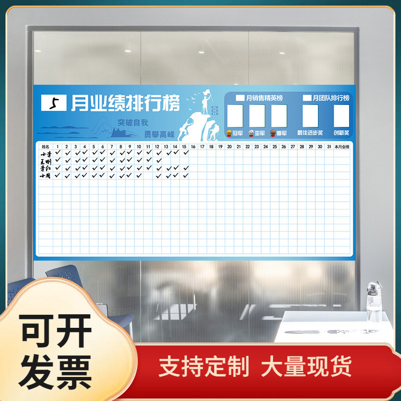 m2o8办公室可公司销售业绩表pk榜精英贴纸公告栏企业文化墙榜
