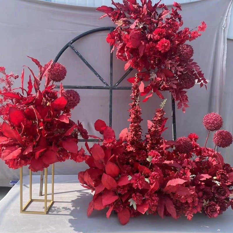 婚庆千代地排花高端兰仿真花排求婚场地布置假花婚礼舞台装饰花艺