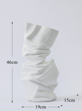 ins北欧风复古花瓶批发莫兰迪美式褶皱陶瓷水培仿真古典艺术摆件