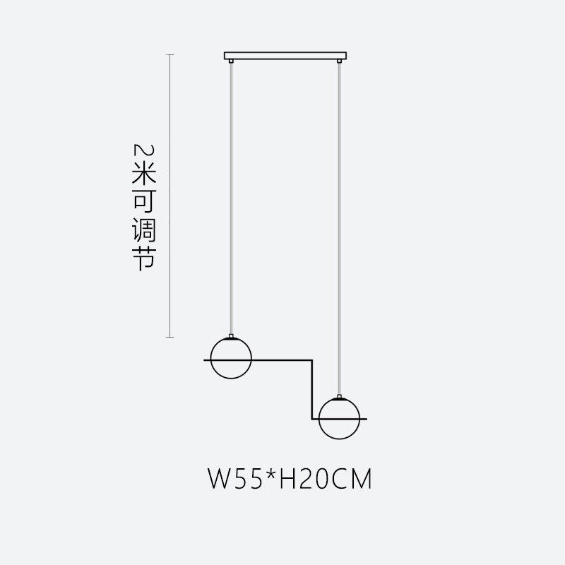 简约创意公司商铺前台组合吊灯北欧奶茶店吧台服装店玻璃球吊线灯