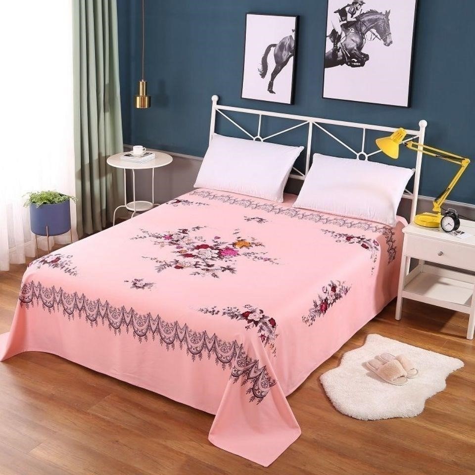 2toe批发上海老式床单丝光棉磨毛国民棉质印花加厚老粗布棉质双人