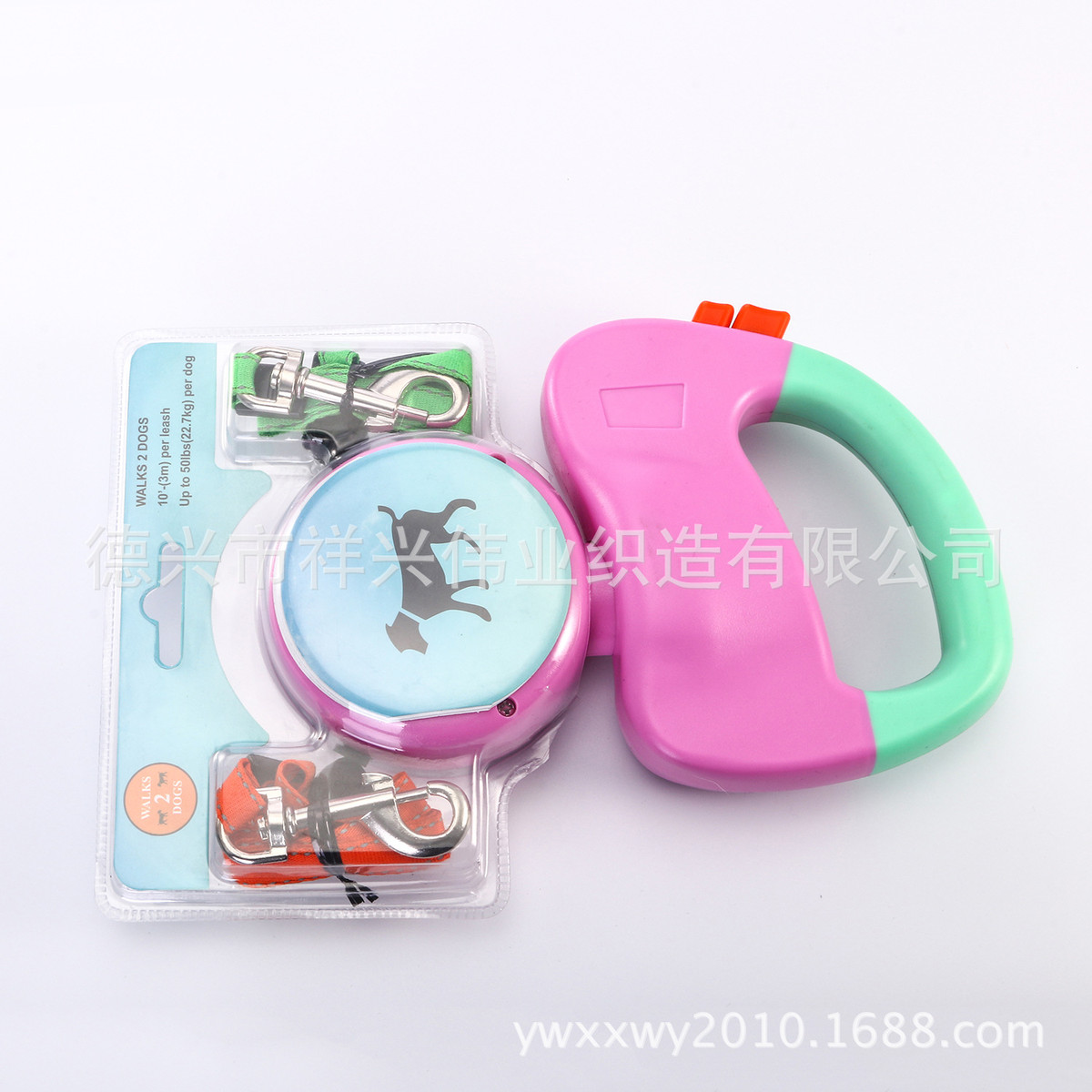 供应宠物用品3米绳粉色牵引器中小型犬遛狗器自动伸缩宠物长牵