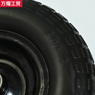 定制规格400 6聚氨酯pu发泡轮胎手推车用黑色纹直聚氨酯发泡轮胎