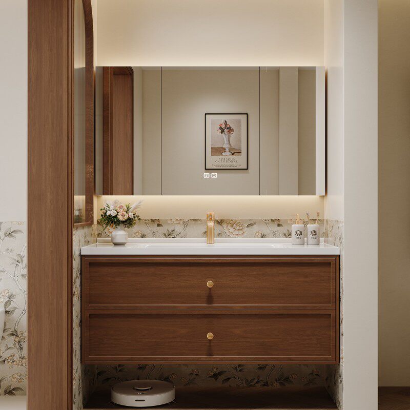 hf2x中陶瓷实木浴室柜组合卫生间法式古风一体盆洗漱台洗手台盆柜