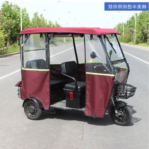 热销三轮车棚电动三轮车封闭雨棚小巴士遮阳篷老年三轮车车透明蓬