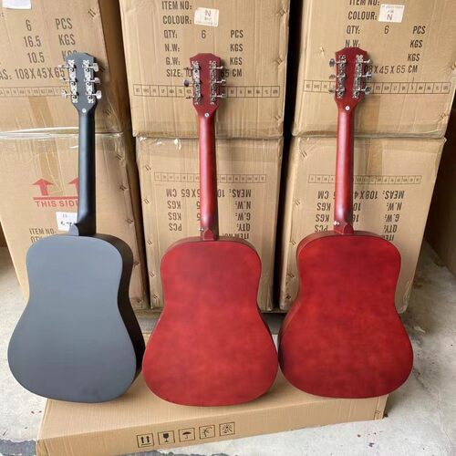 热销38寸民谣圆桶批发琴吉他初学者入门级圆角jita练习guitar