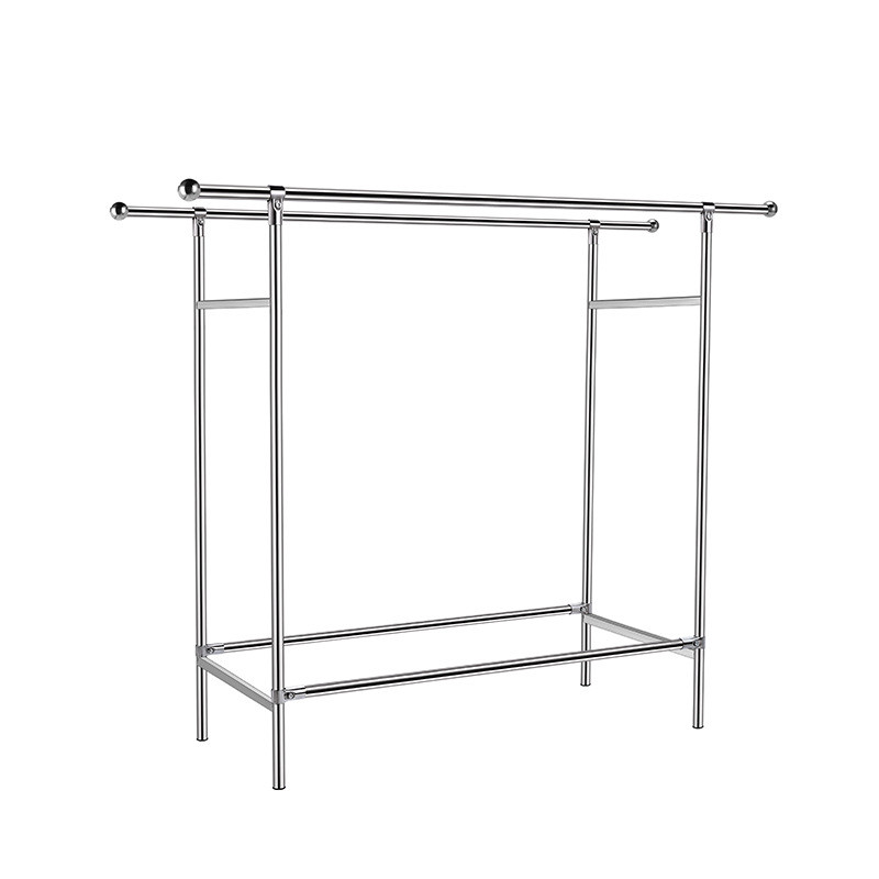 不锈钢双杆晾衣架折叠伸缩式落地衣架室内外晒衣架家用阳台晾衣杆