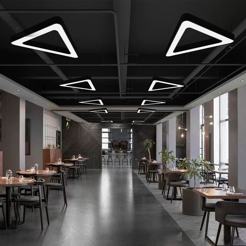 三角形吊线灯学校发廊办公楼商场超市健身房专用办公灯平板灯