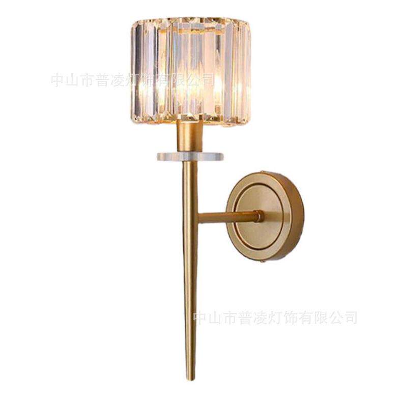 后现代轻涩水晶壁灯美式简约卧室床头过道楼梯客厅电视背景墙壁灯