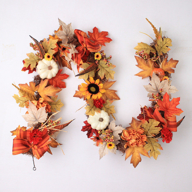 嘉升仿真白南瓜节藤条源头工厂丰收向日葵感恩节门挂,鲜花速递/花卉仿真/绿植园艺,仿真绿植,淘宝优惠券,粉丝福利购,淘宝优惠卷