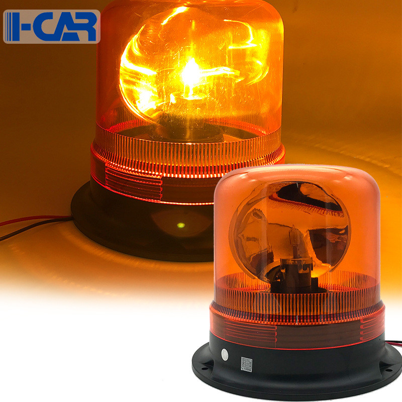 工程警示灯道路施工车吸顶旋转卤素灯矿场施工安全信号灯12V 24V