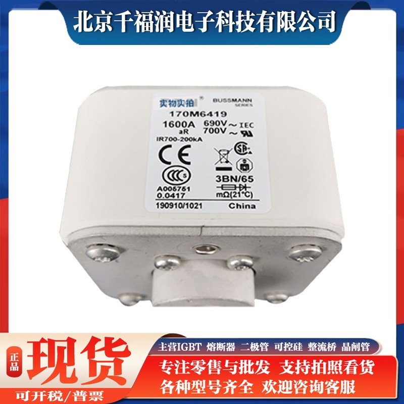 热销170m6419快速低压熔断器直流熔芯电子元器件千福润电子