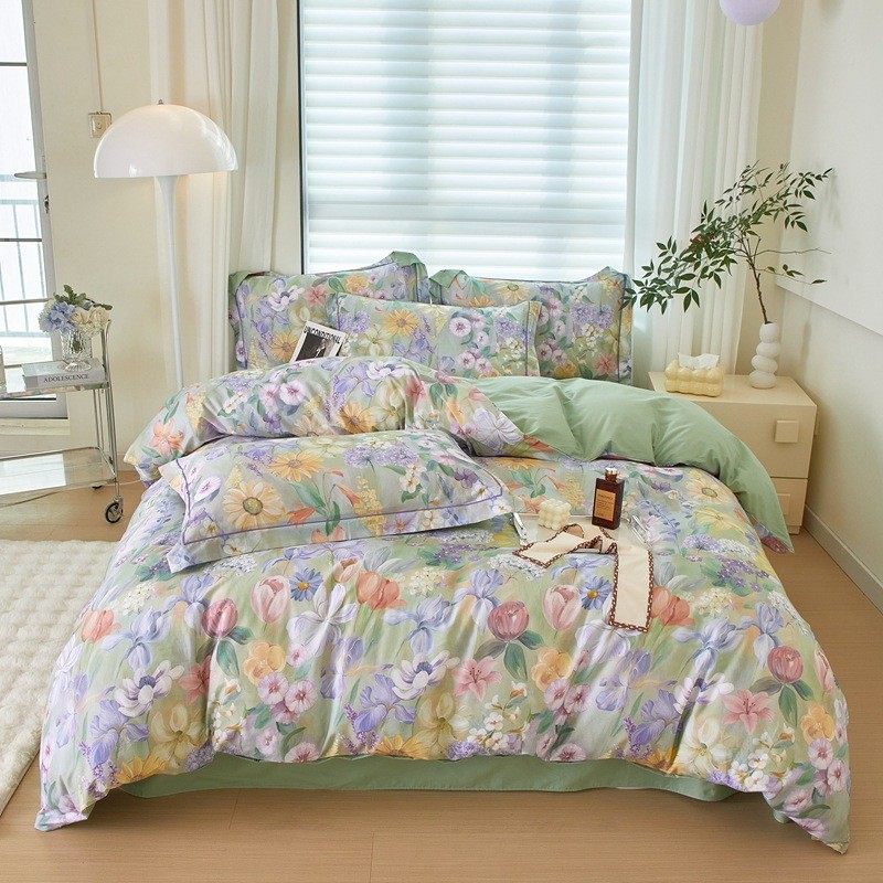 新款田园风铂金棉四件套全棉数码印花床单被套纯棉亲肤床上用品,床上用品,床品套件/四件套/多件套,淘宝优惠券,粉丝福利购,淘宝优惠卷