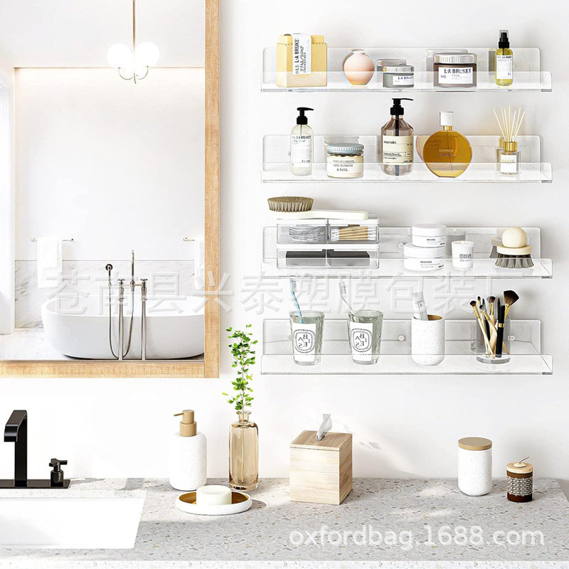 组展示架15英寸悬浮壁挂架透明funkopop展示盒隐形书架4件压克力