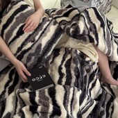 香龄家居｜冬季 轻奢毛毯仿兔毛ins毯子午睡加绒保暖加厚床上盖毯