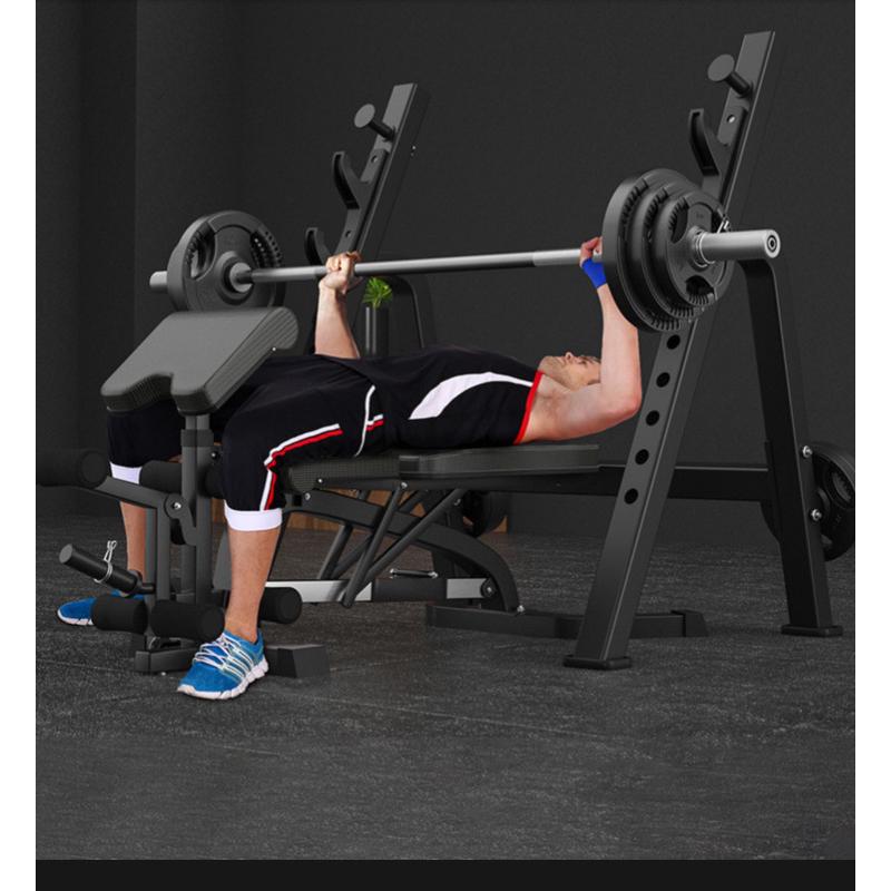 出口健身器材杠铃架卧推架家用深蹲架商用龙门架举重床多功能