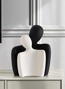 树脂拥抱情侣雕像家居装饰客厅卧室和架子办公室餐桌装饰精致