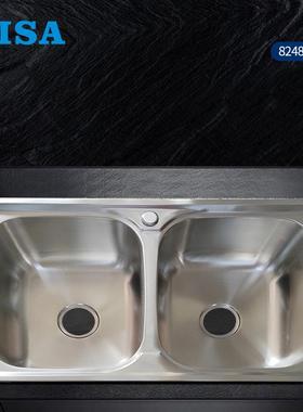 厂家供应批发方形拉伸304不锈钢盆双槽8248拉伸盆菜盆现货一体