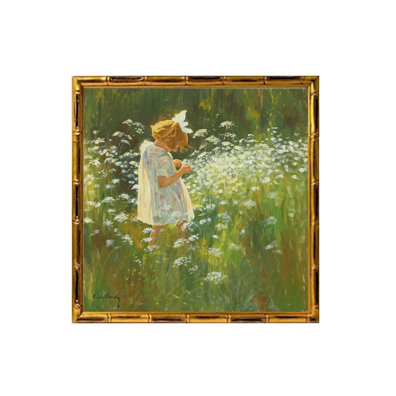 小女孩挂画复古欧式儿童房卧室装饰画法式轻奢客厅餐厅玄关风景画,家居饰品,现代装饰画,淘宝优惠券,粉丝福利购,淘宝优惠卷