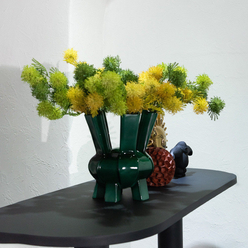 热销绿鼎花瓶摆件插花新中式创意家居样板间别墅高级感小众装饰树,包装,塑料瓶,淘宝优惠券,粉丝福利购,淘宝优惠卷