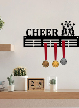 啦啦队线条奖牌挂架简约创意镂空墙面装饰品居家室内运动壁挂