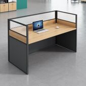 电脑桌带卡位机位工位办公桌现代职员卡座屏风主办公室桌椅组合四