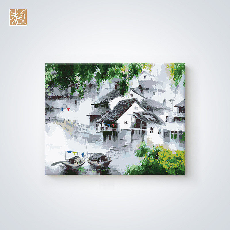 数字油画diy手工填色批发厂家直供纯手绘客厅装饰画油画加盟