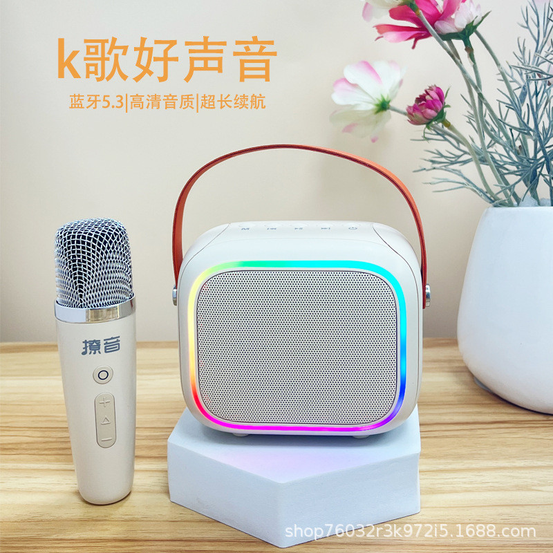 撩音P3C单麦版话筒音箱一体麦克风K歌无线音响家用KTV唱歌好音质