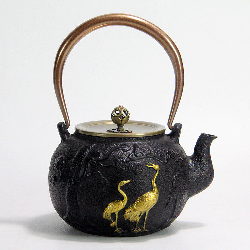 龟鹤延年铸铁壶手工描金煮水泡茶铜把铜盖款用生铁茶壶茶具,办公设备/耗材/相关服务,3D打印机配件,淘宝优惠券,粉丝福利购,淘宝优惠卷