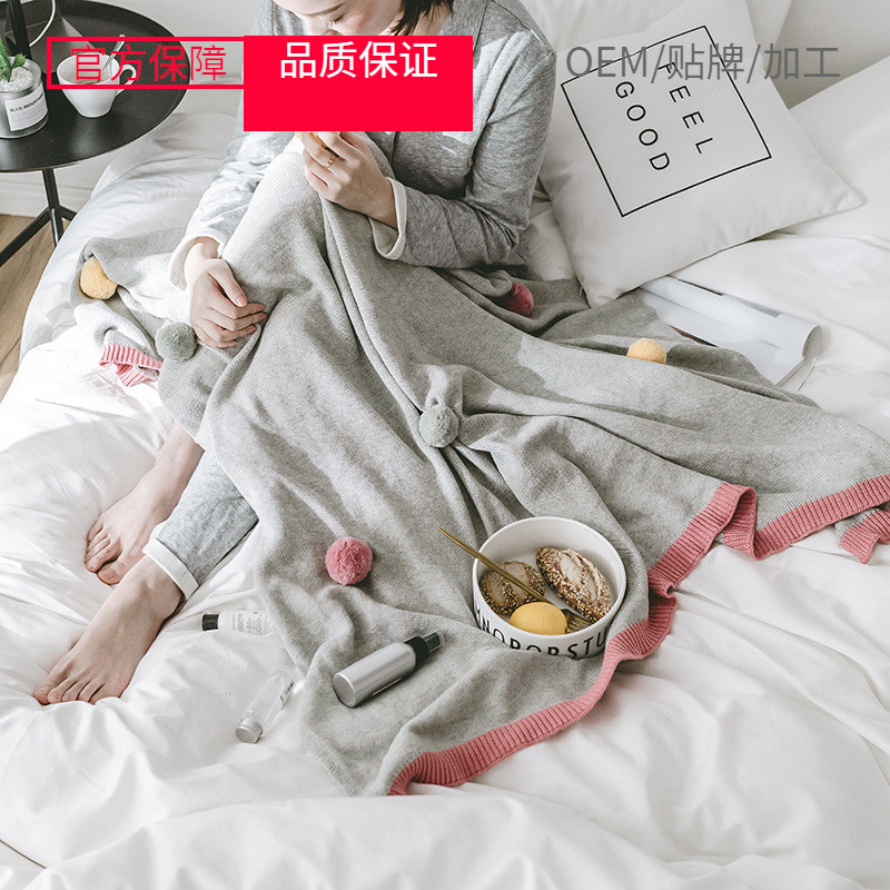 古德莫創(chuàng)意球毯 針織蓋毯 純手工掛球 9球毛毯子不含稅