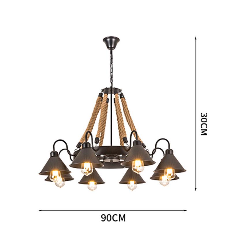 中山灯具法式复古吊灯客厅高级感餐厅麻绳吊灯工业风吊灯复古定制
