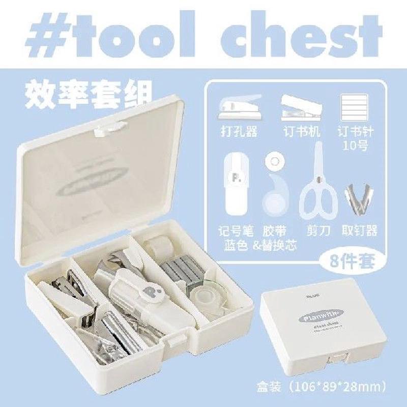 1 set Mini Stapler Desk Accessory Kits Desktop Stapler Hole