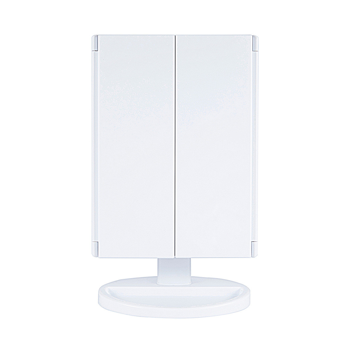 led镜便携化妆镜三面镜折叠补光美妆镜带灯美状三折随身梳妆镜