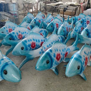 热销玻璃钢树造型灯户外景观小品灯树脂树挂鱼灯柏华灯饰玻璃钢源