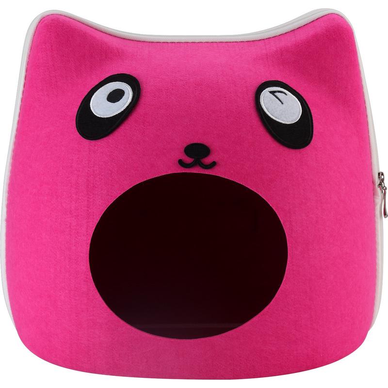 毛毡猫窝方便可猫窝半封闭式宠物窝创意猫形拆透气猫床四季可用